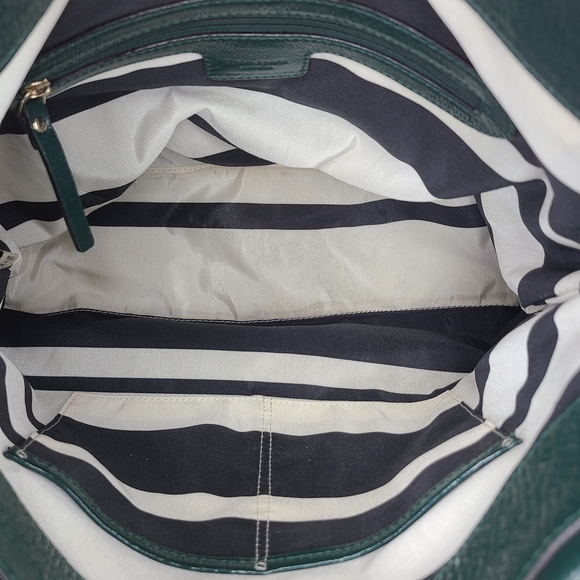 Kate Spade Glossy Green Patent Leather Hobo Shoulder Bag Silver Stud Accents - Picture 11 of 16